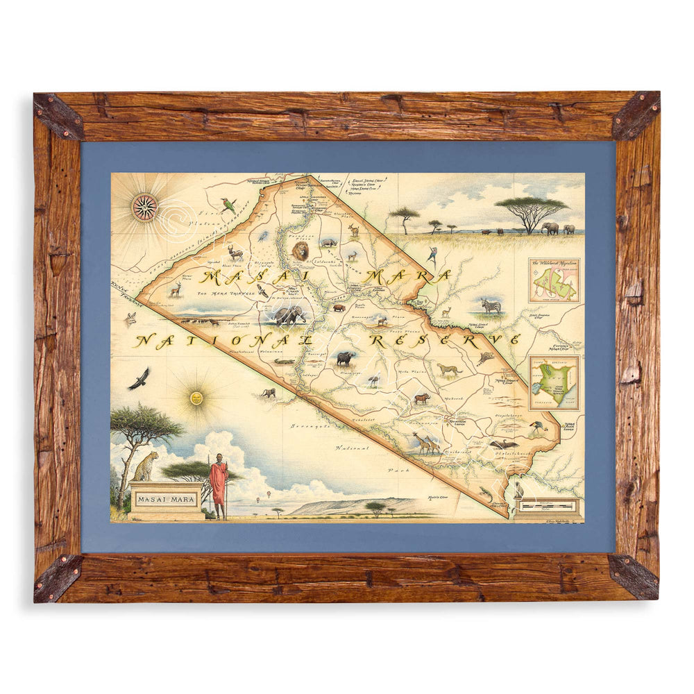 Kenya's Masai Mara National Reserve Hand - Drawn Map - From Where Finds - Map
