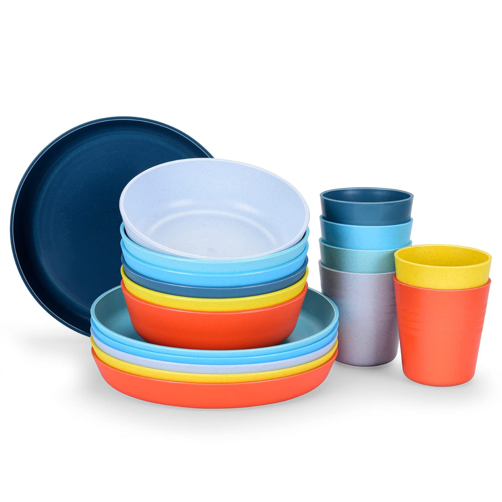Kids Plates Bowls and Cups Set of 18 - From Where - 