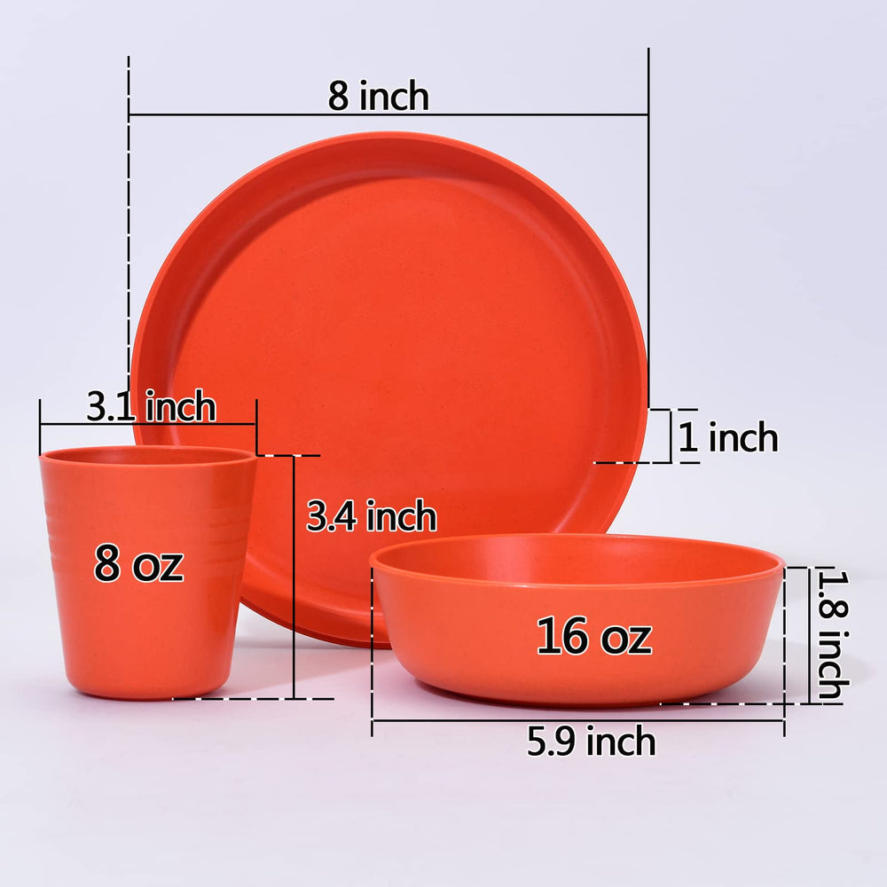 Kids Plates Bowls and Cups Set of 18 - From Where - 