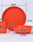 Kids Plates Bowls and Cups Set of 18 - From Where - 