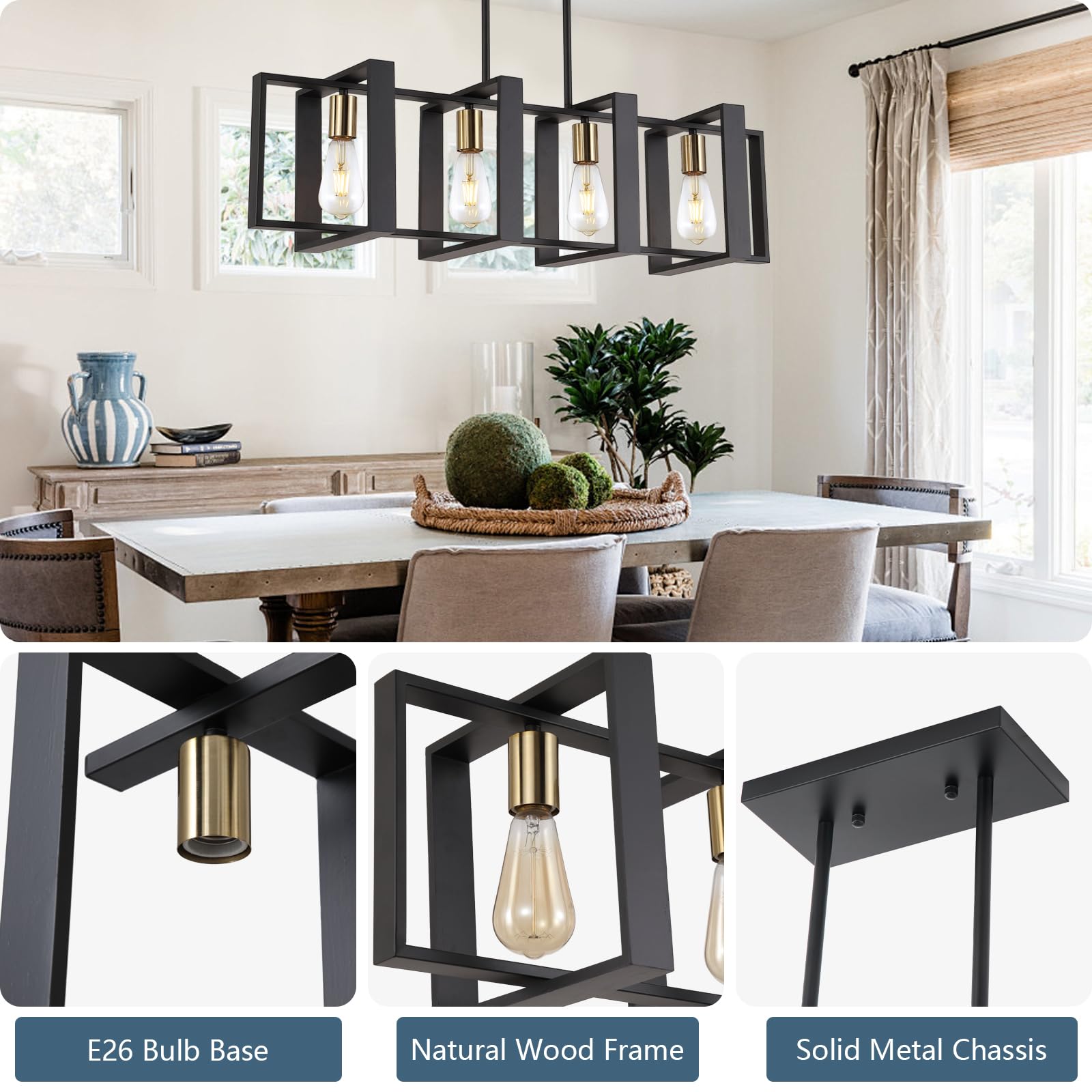 Kitchen Island 4 Lights Chandeliers - From Where - 