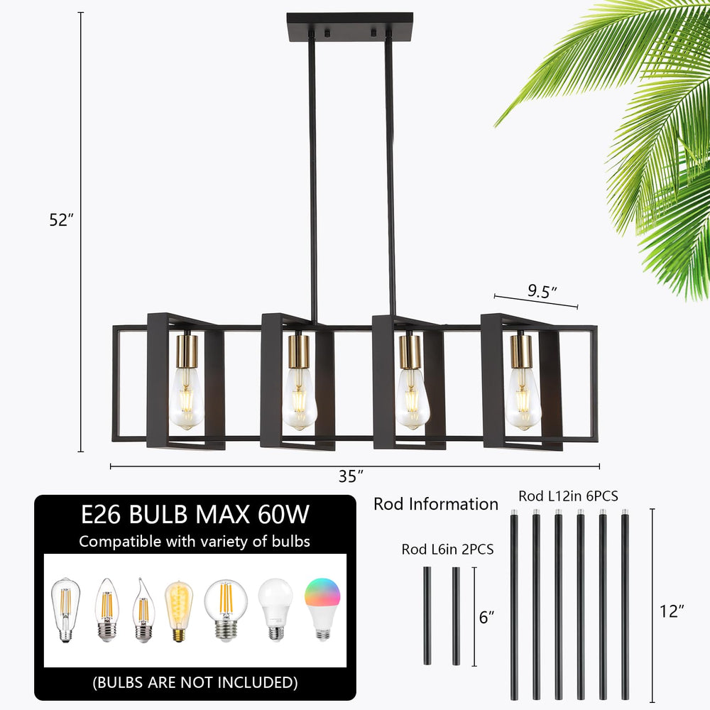 Kitchen Island 4 Lights Chandeliers - From Where - 