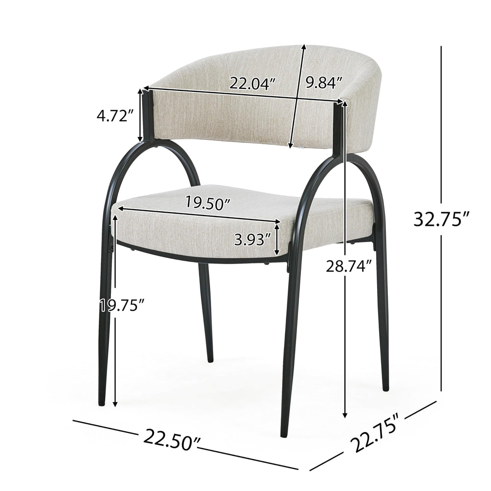 Kitchen Side Chair with Curved Backrest Set of 2 - From Where - 