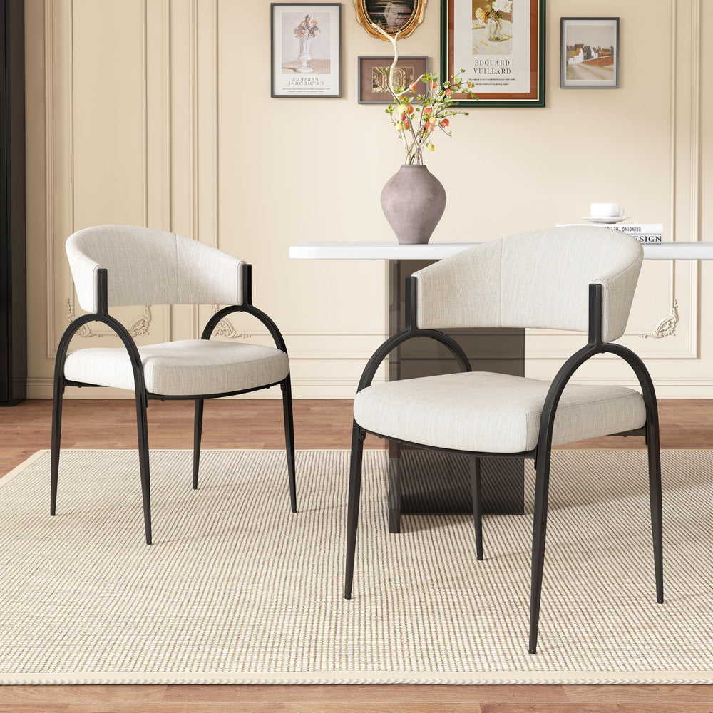 Kitchen Side Chair with Curved Backrest Set of 2 - From Where - 