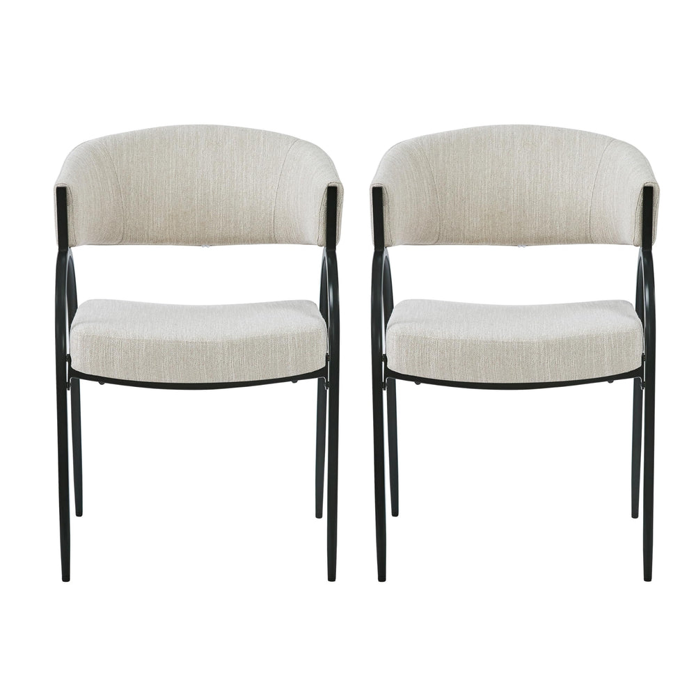 Kitchen Side Chair with Curved Backrest Set of 2 - From Where - 