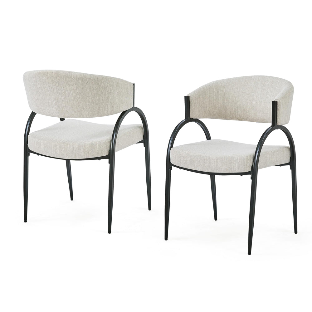 Kitchen Side Chair with Curved Backrest Set of 2 - From Where - 
