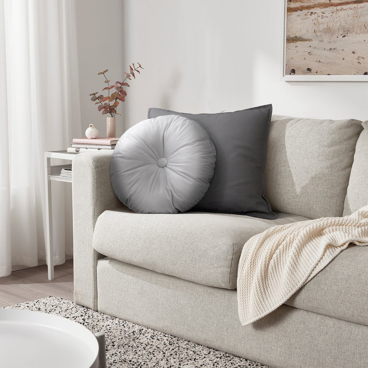 KRANSBORRE cushion, gray, 16" - From Where - 