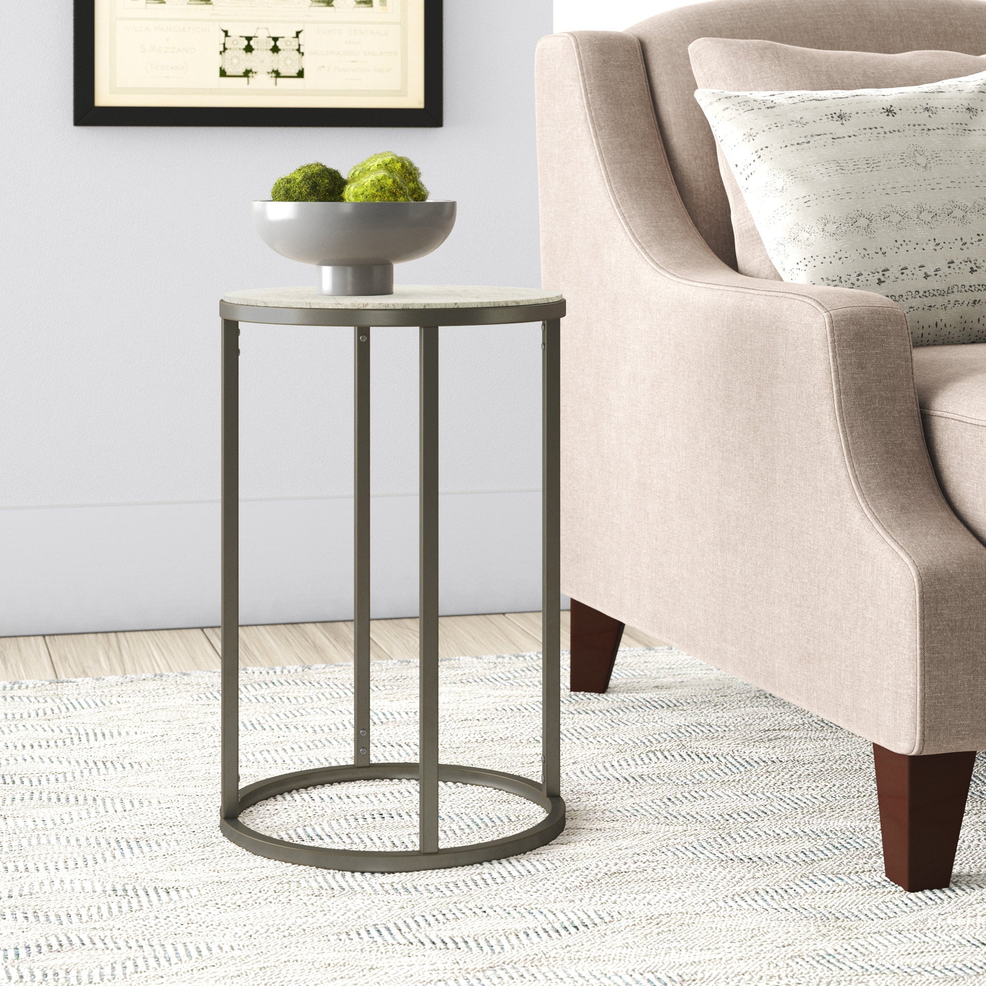 Kressley Stone Top End Table - From Where - 