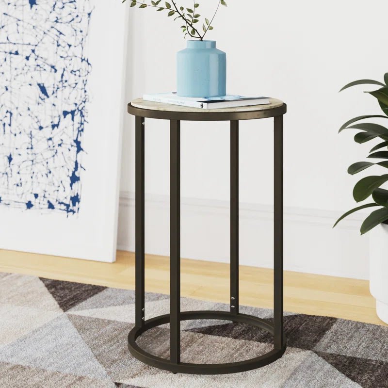 Kressley Stone Top End Table - From Where - 