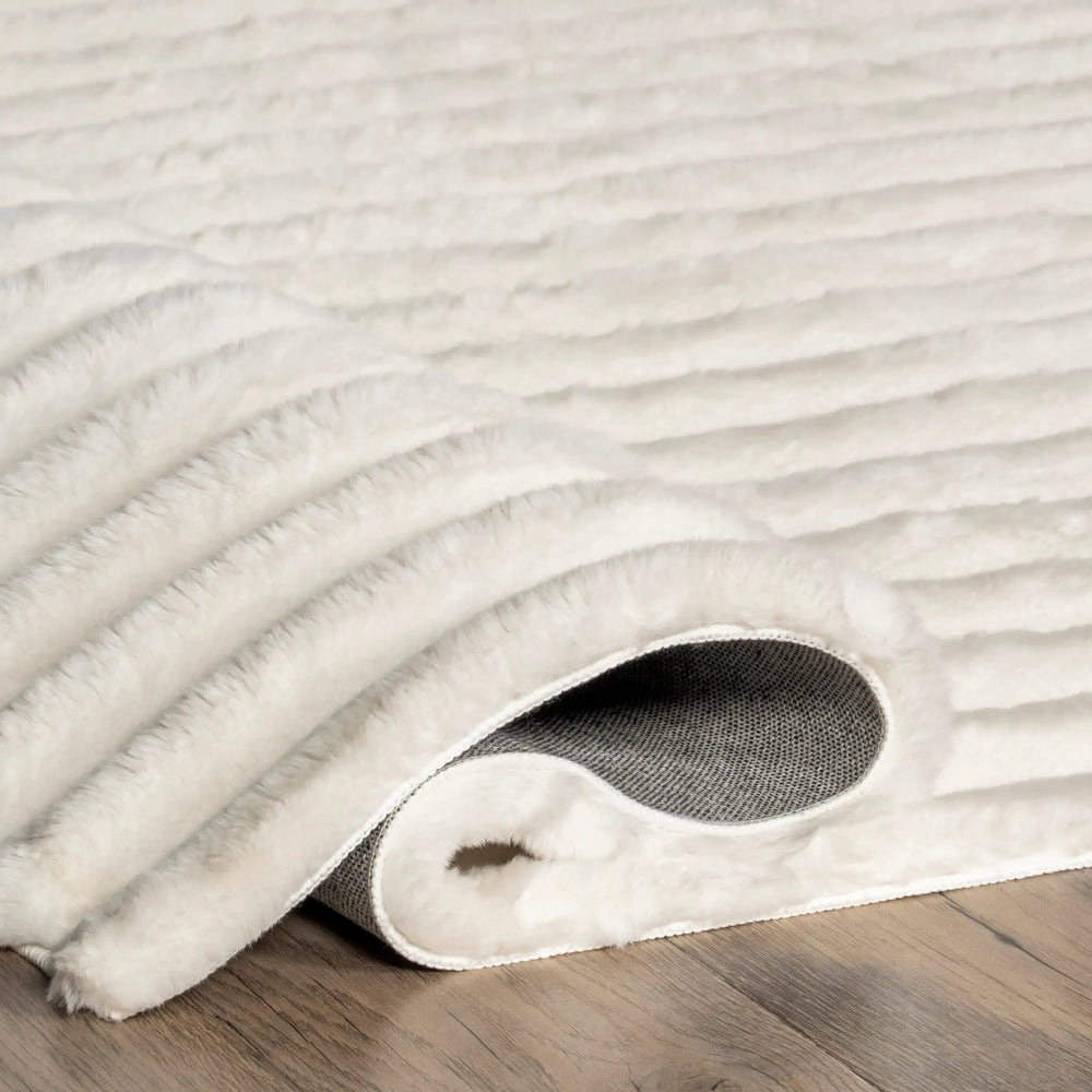 Kris Striped Plush Cloud Washable Rug - From Where Finds - 
