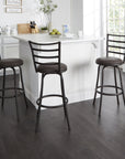 Ladder Back Swivel Barstool (Set of 3) - From Where - 