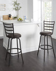 Ladder Back Swivel Barstool (Set of 3) - From Where - 