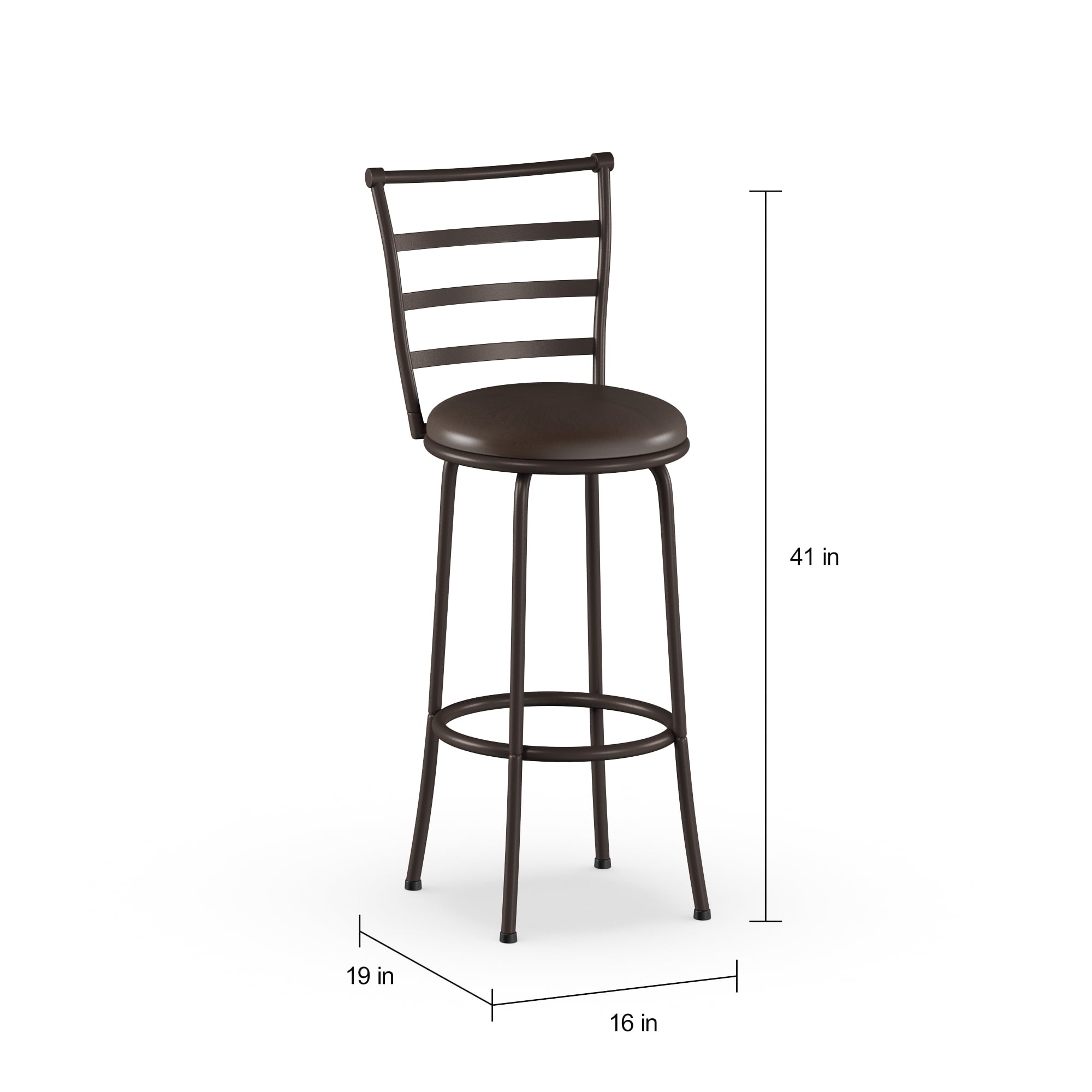 Ladder Back Swivel Barstool (Set of 3) - From Where - 
