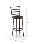 Ladder Back Swivel Barstool (Set of 3) - From Where - 