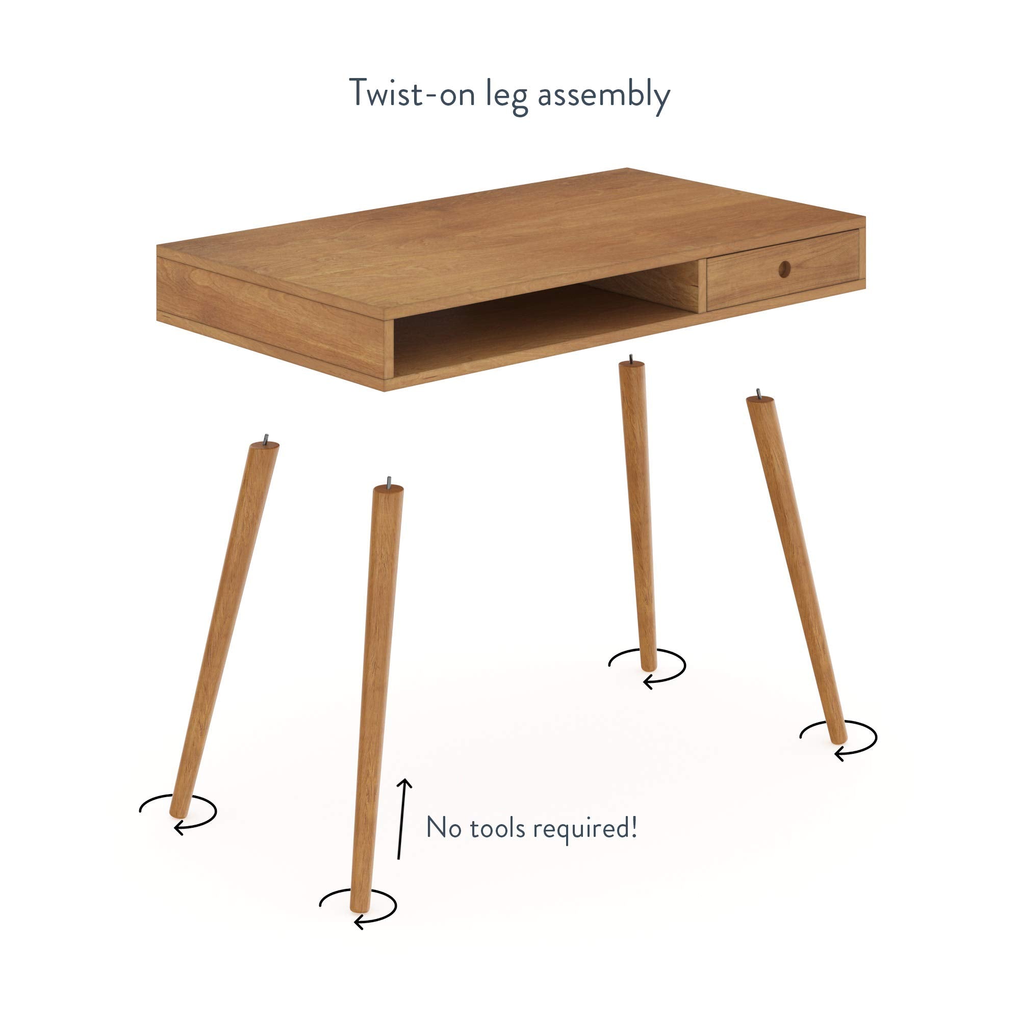 Laptop Desk with Open Storage Cubby - From Where - 