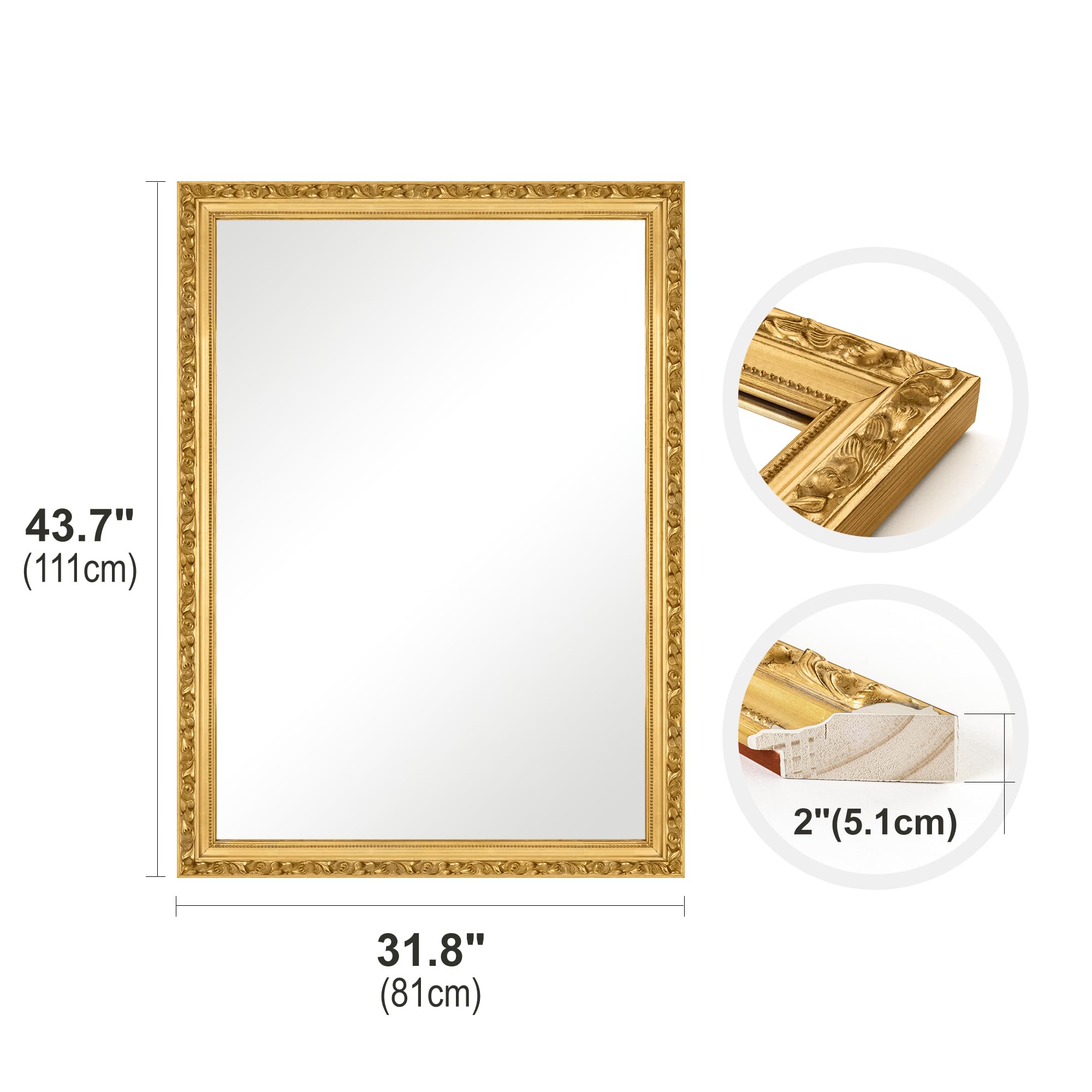 Large Antique Wall Decorative Mirror - From Where - 