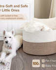 Large Cotton Rope Basket 21.7" x 21.7" x 13.8" - From Where - 
