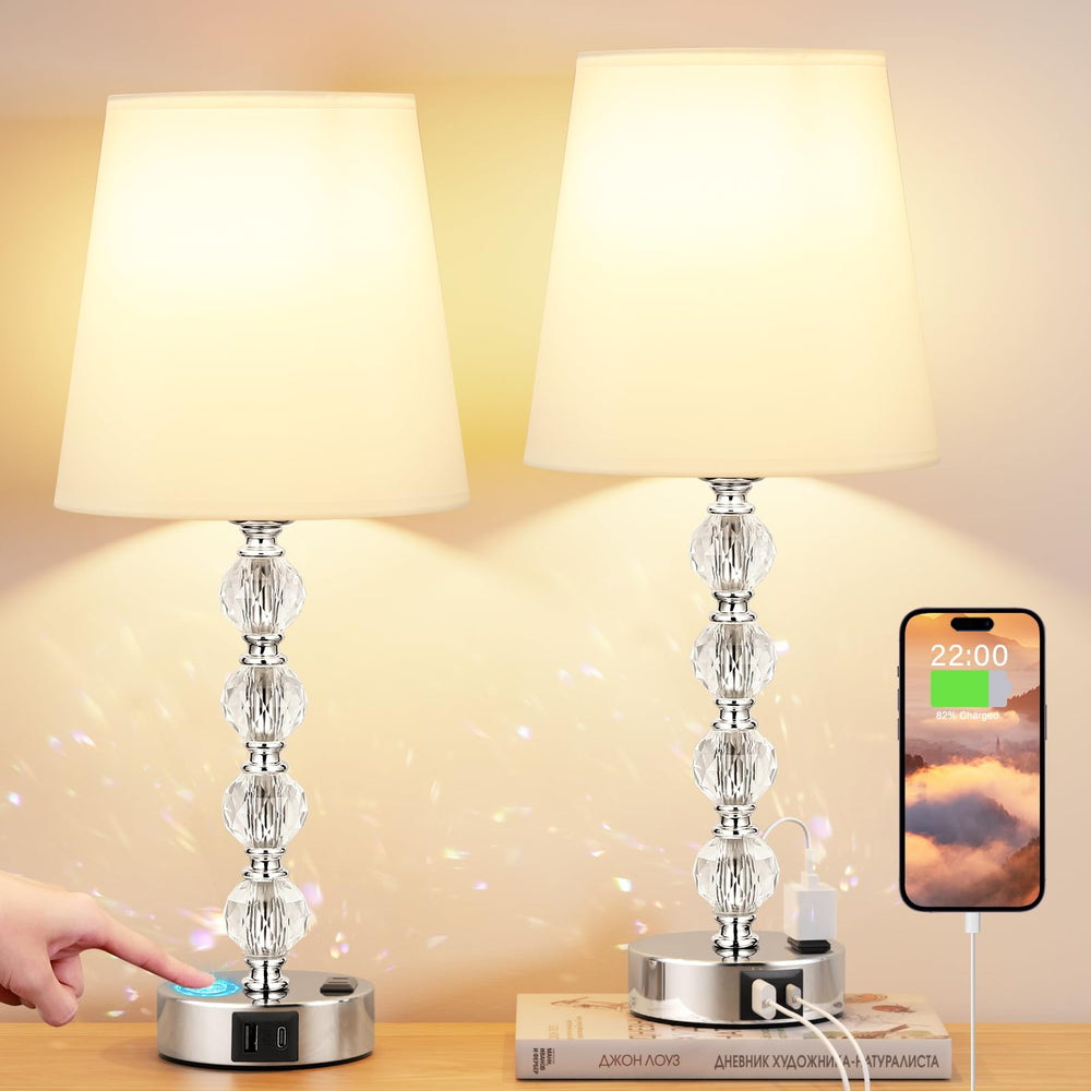 Large Crystal Table Lamps (Set of 2) - From Where - 