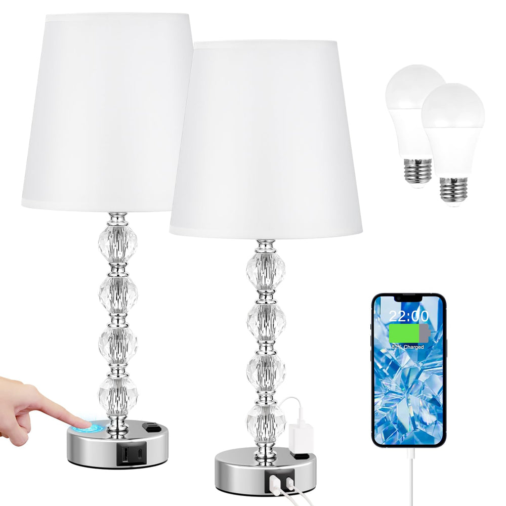 Large Crystal Table Lamps (Set of 2) - From Where - 