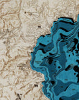 Large Lake Tahoe Hillshade 3D Wood Map - From Where - 