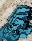 Large Lake Tahoe Hillshade 3D Wood Map - From Where - 