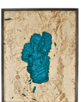 Large Lake Tahoe Hillshade 3D Wood Map - From Where - 