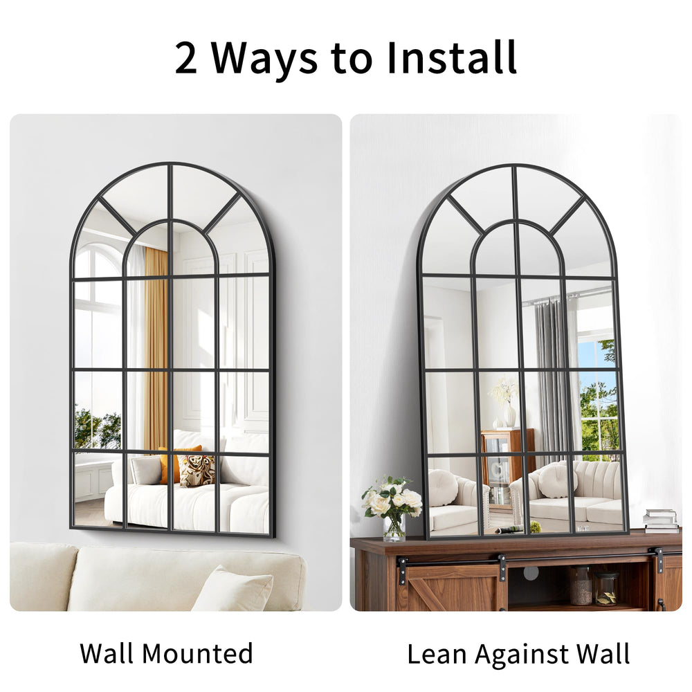 Large Window Pane Arch Mirror - From Where - 