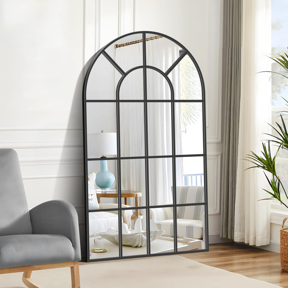 Large Window Pane Arch Mirror - From Where - 