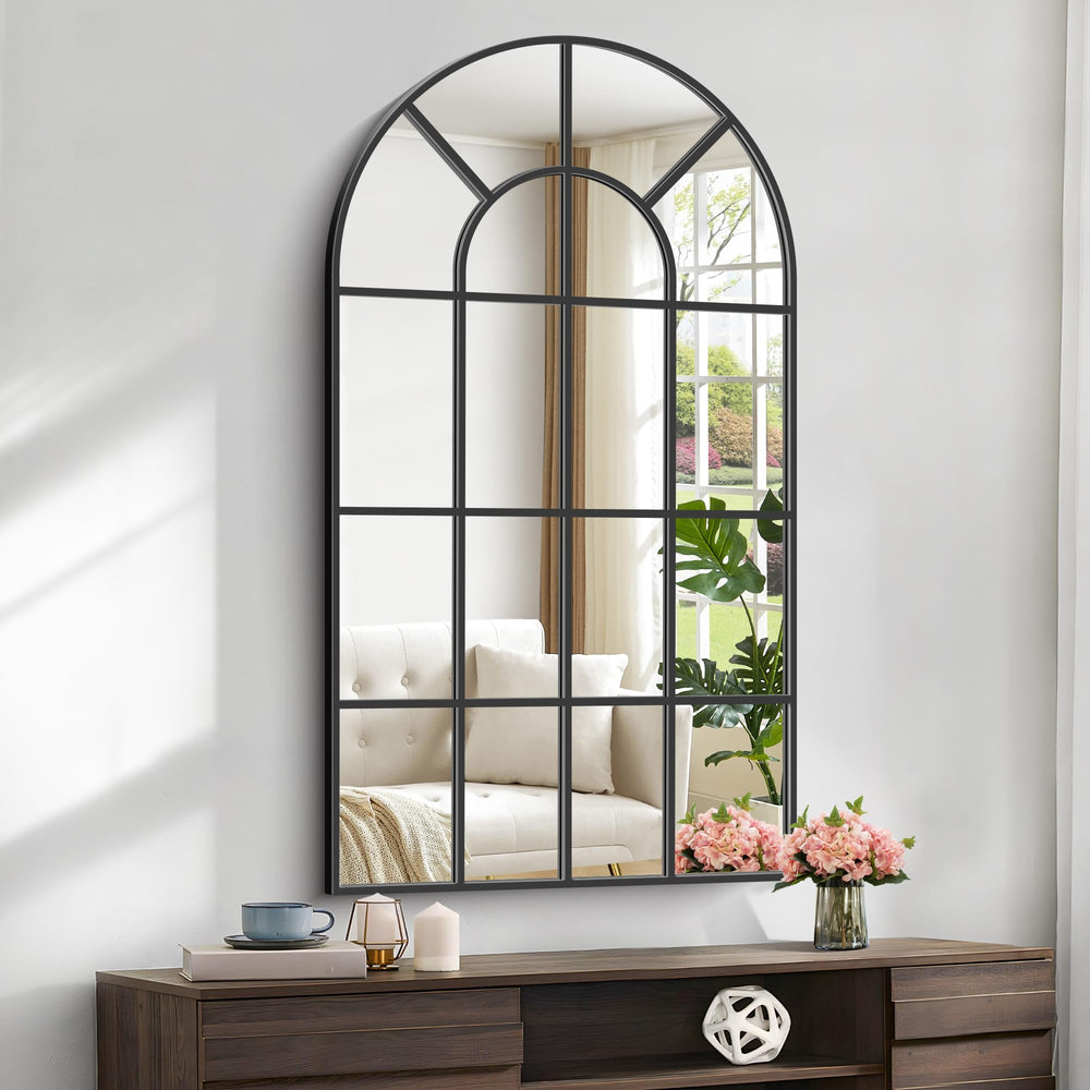 Large Window Pane Arch Mirror - From Where - 
