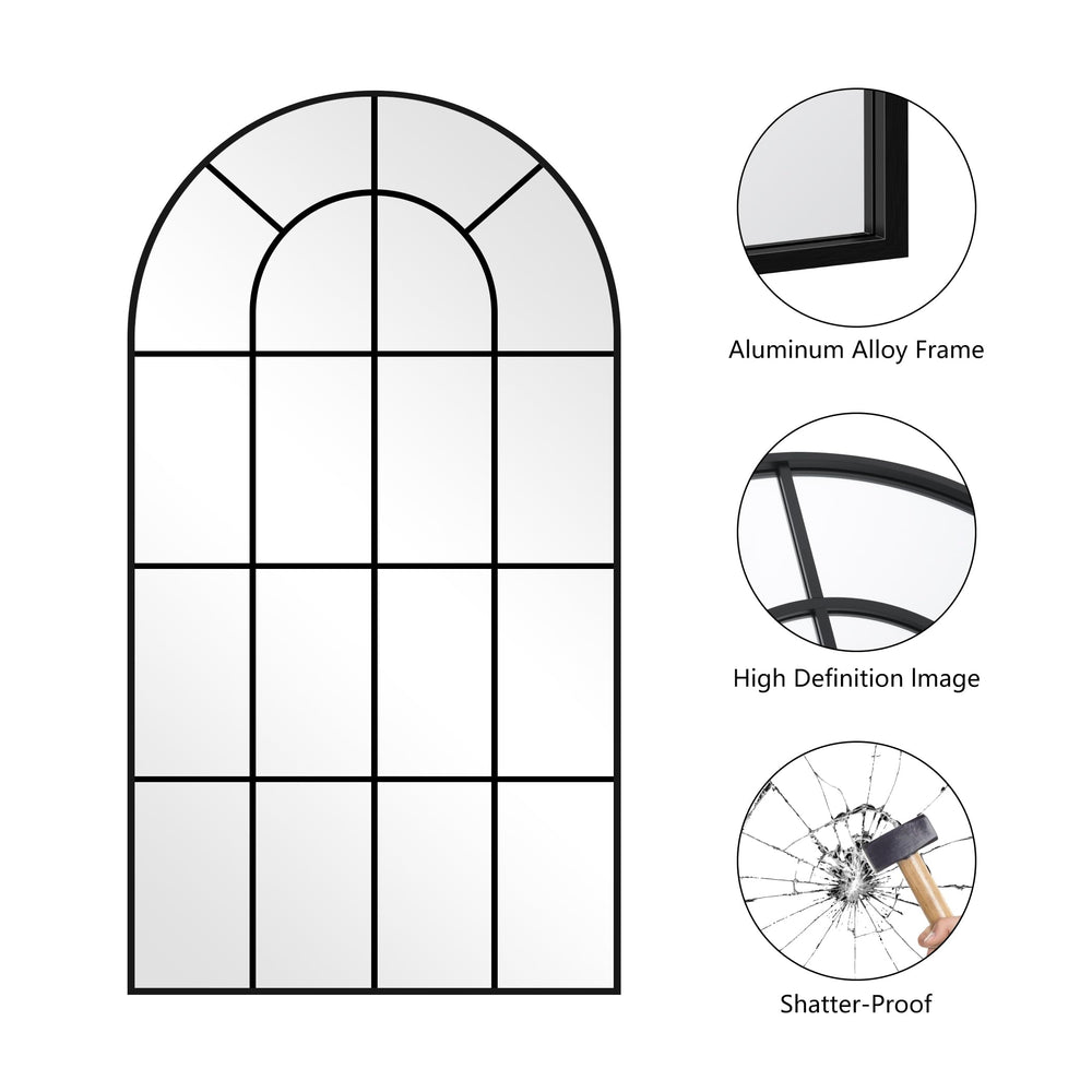 Large Window Pane Arch Mirror - From Where - 