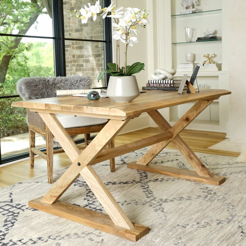Large Wood Desk with Cross Design - From Where - 