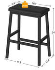 Leather Bar Stools 24" (Set of 2) - From Where - 