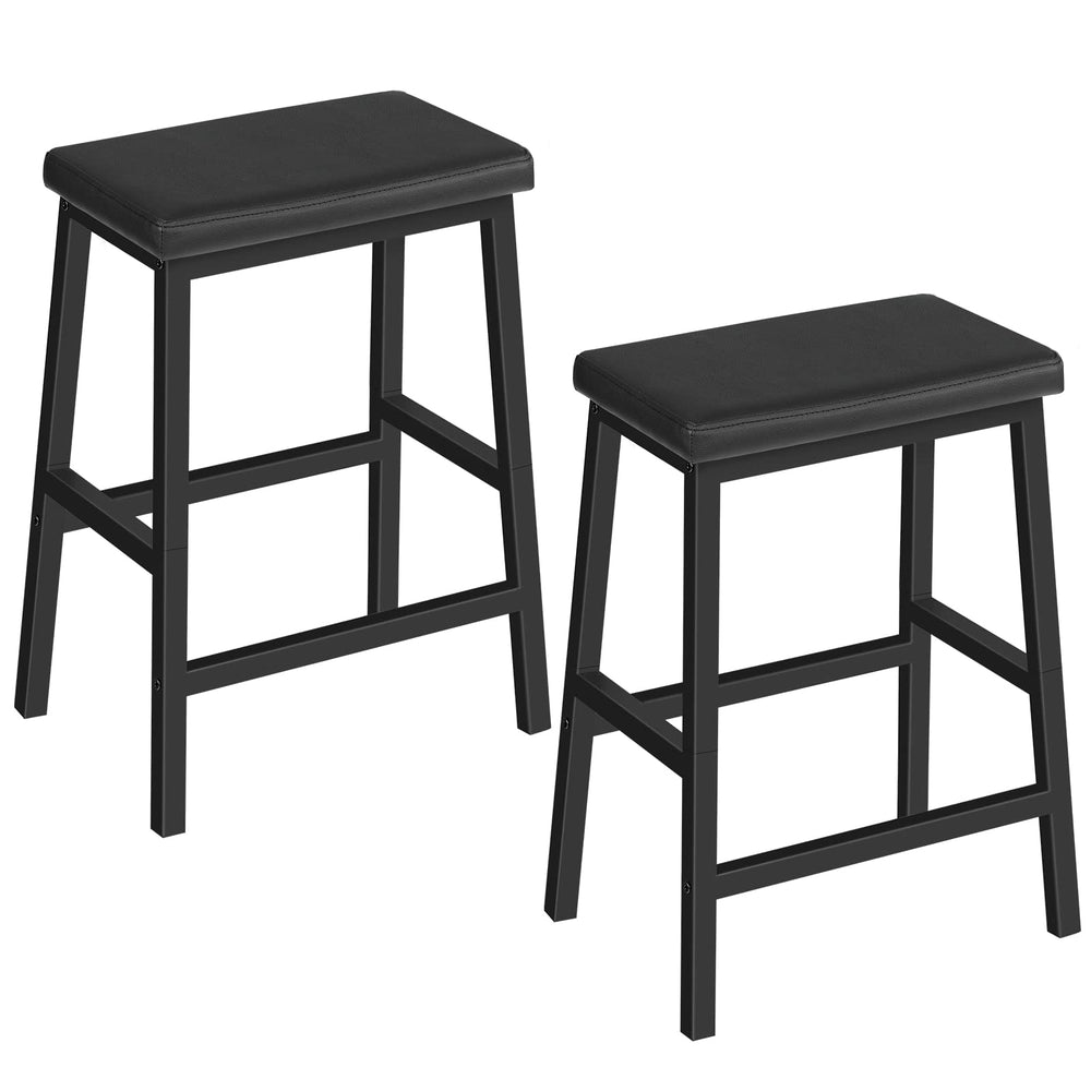 Leather Bar Stools 24" (Set of 2) - From Where - 