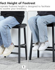 Leather Bar Stools 24" (Set of 2) - From Where - 