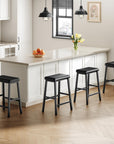 Leather Bar Stools 24" (Set of 2) - From Where - 