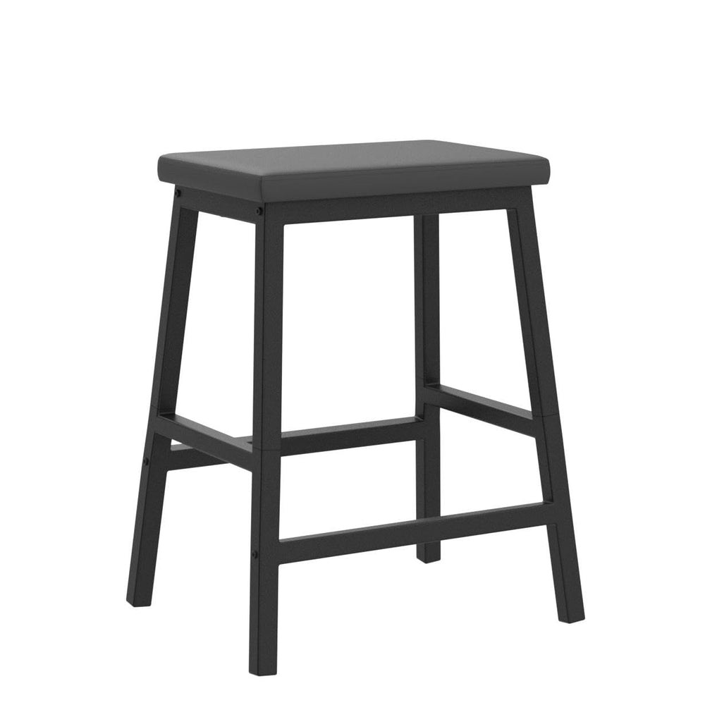 Leather Bar Stools 24" (Set of 2) - From Where - 