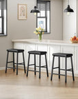 Leather Bar Stools 24" (Set of 2) - From Where - 