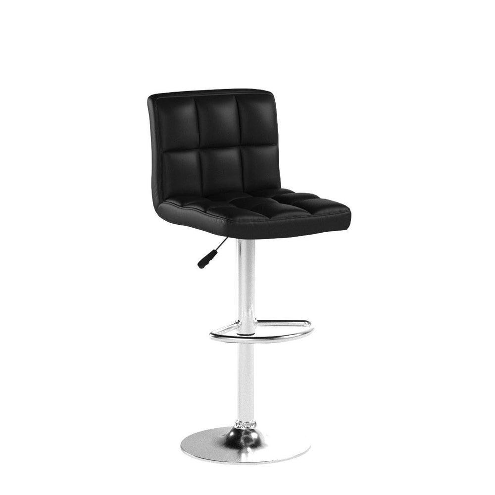 Leather Bar Stools with Footrest (Set of 2) - From Where - 