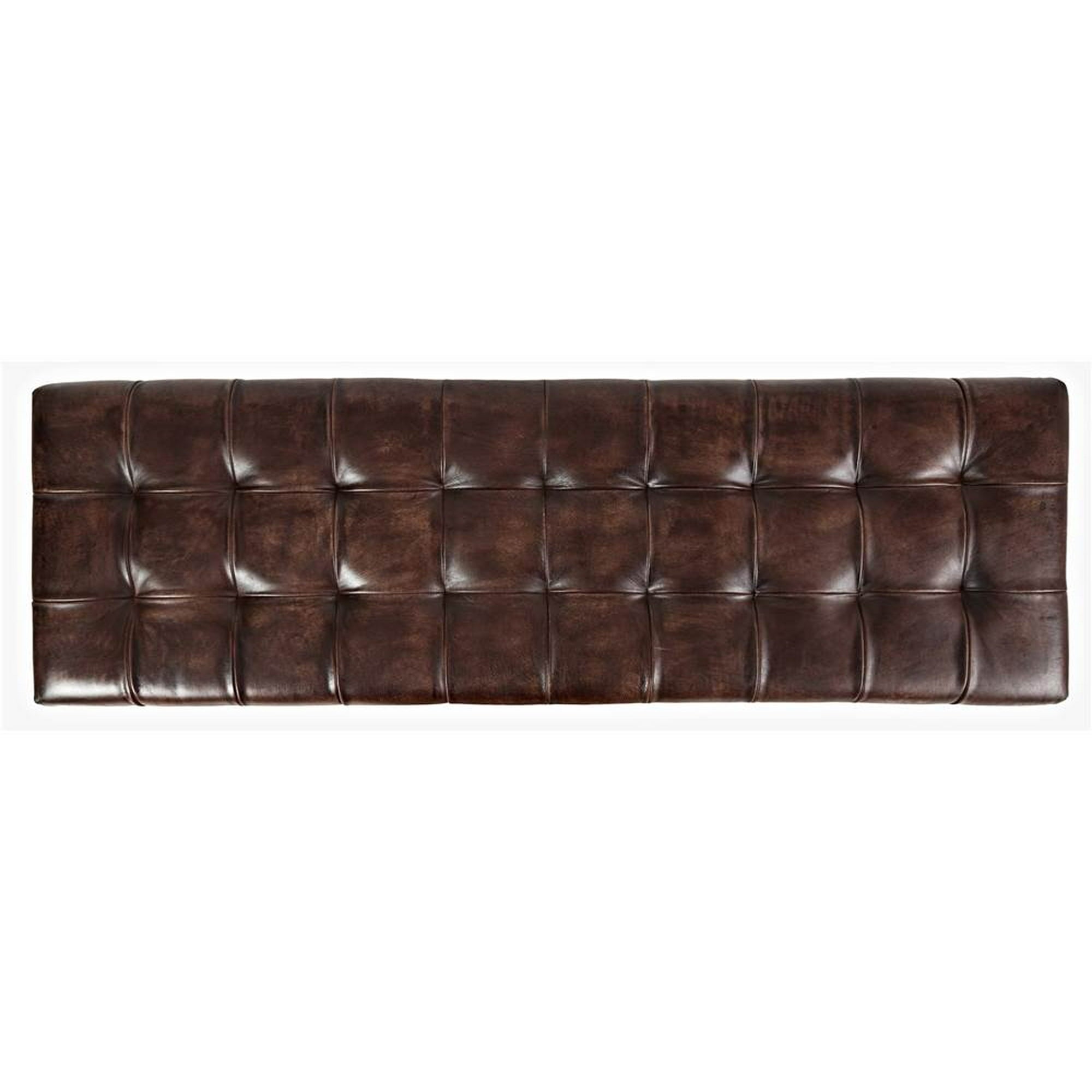 Leather Ottoman Dark Sienna - From Where - 