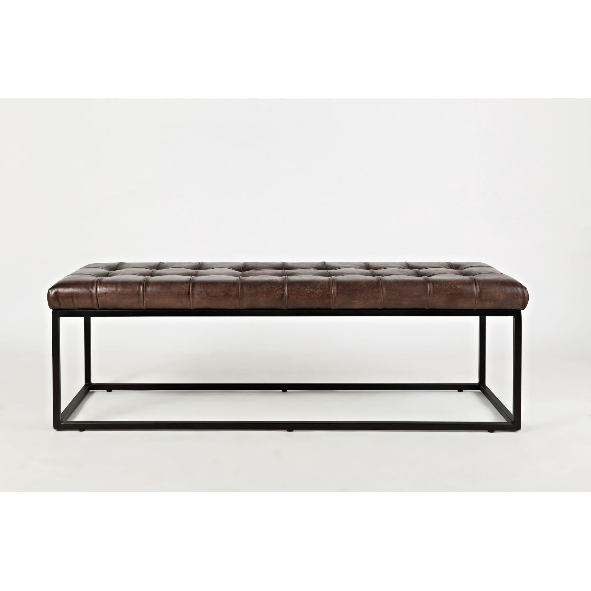 Leather Ottoman Dark Sienna - From Where - 