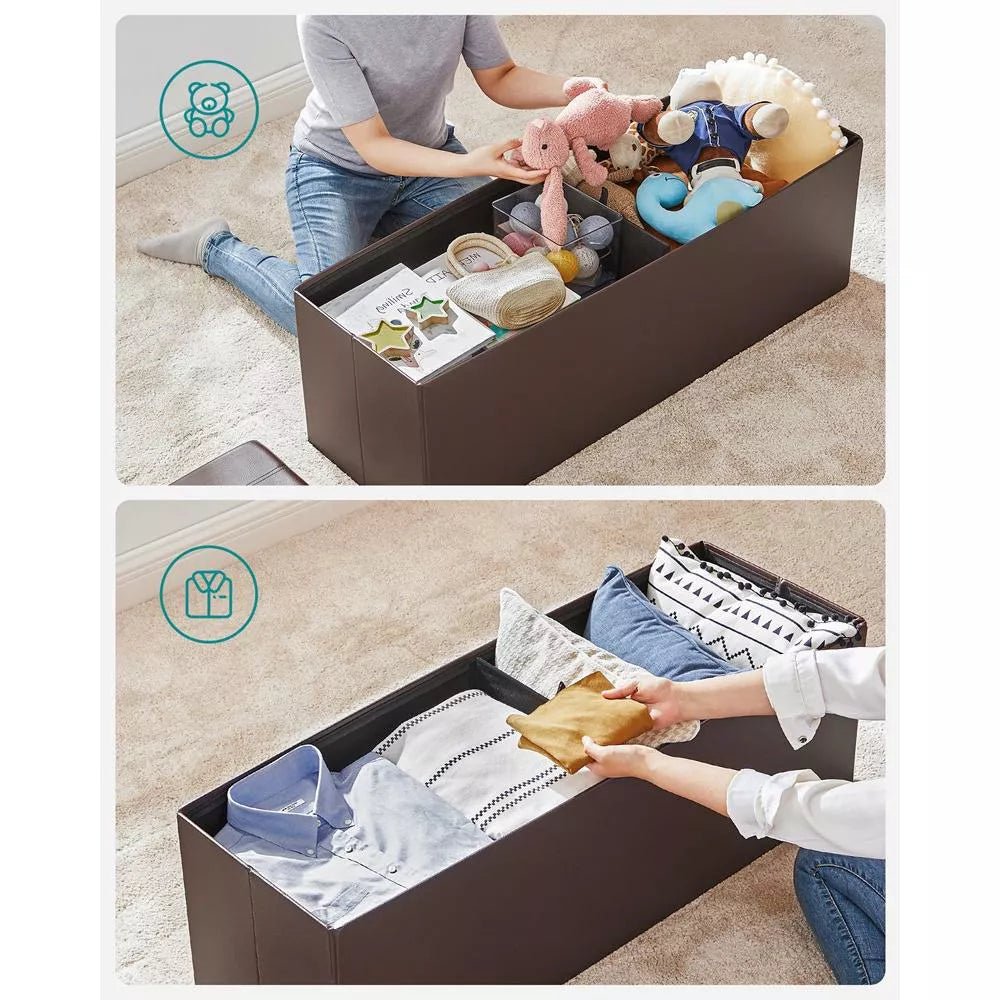 Leather Ottoman with Storage - From Where - 