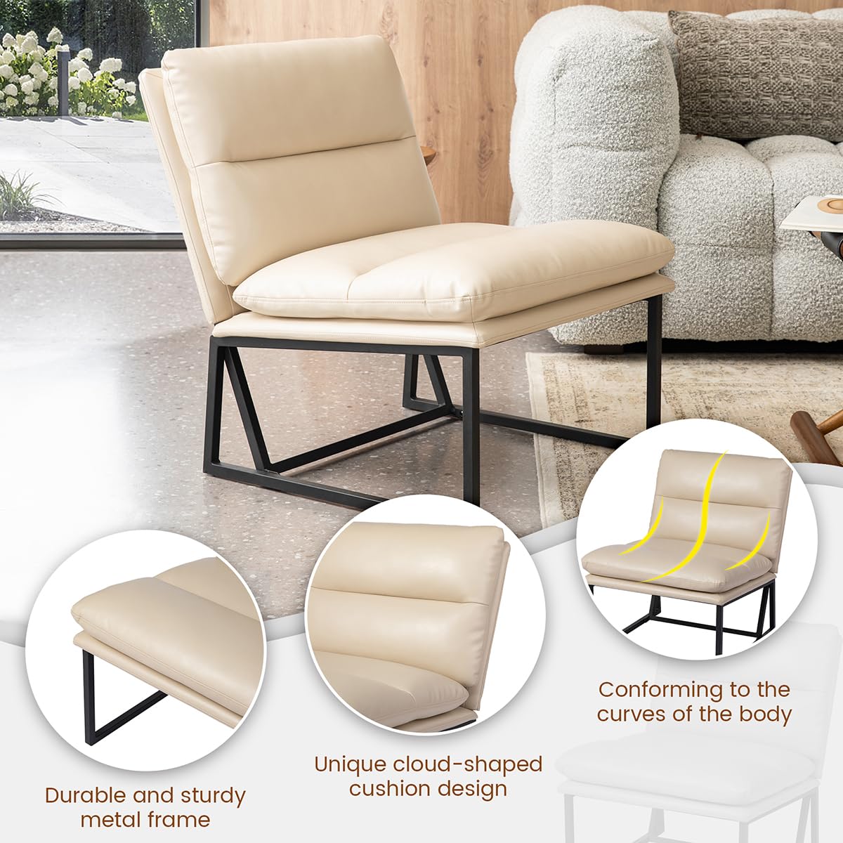 Leatherette Leisure Accent Chairs (Set of 2) - From Where - 