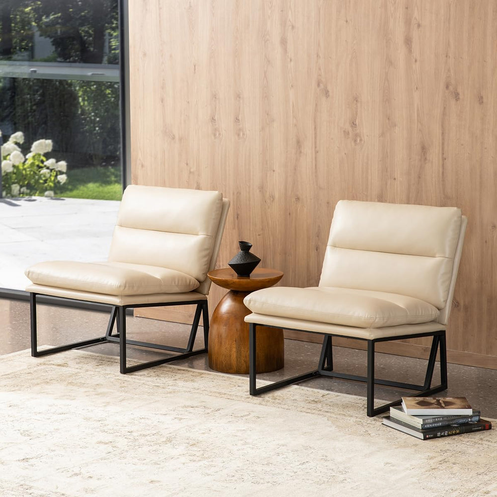 Leatherette Leisure Accent Chairs (Set of 2) - From Where - 