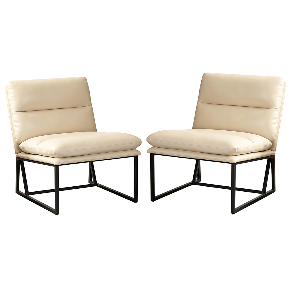 Leatherette Leisure Accent Chairs (Set of 2) - From Where - 
