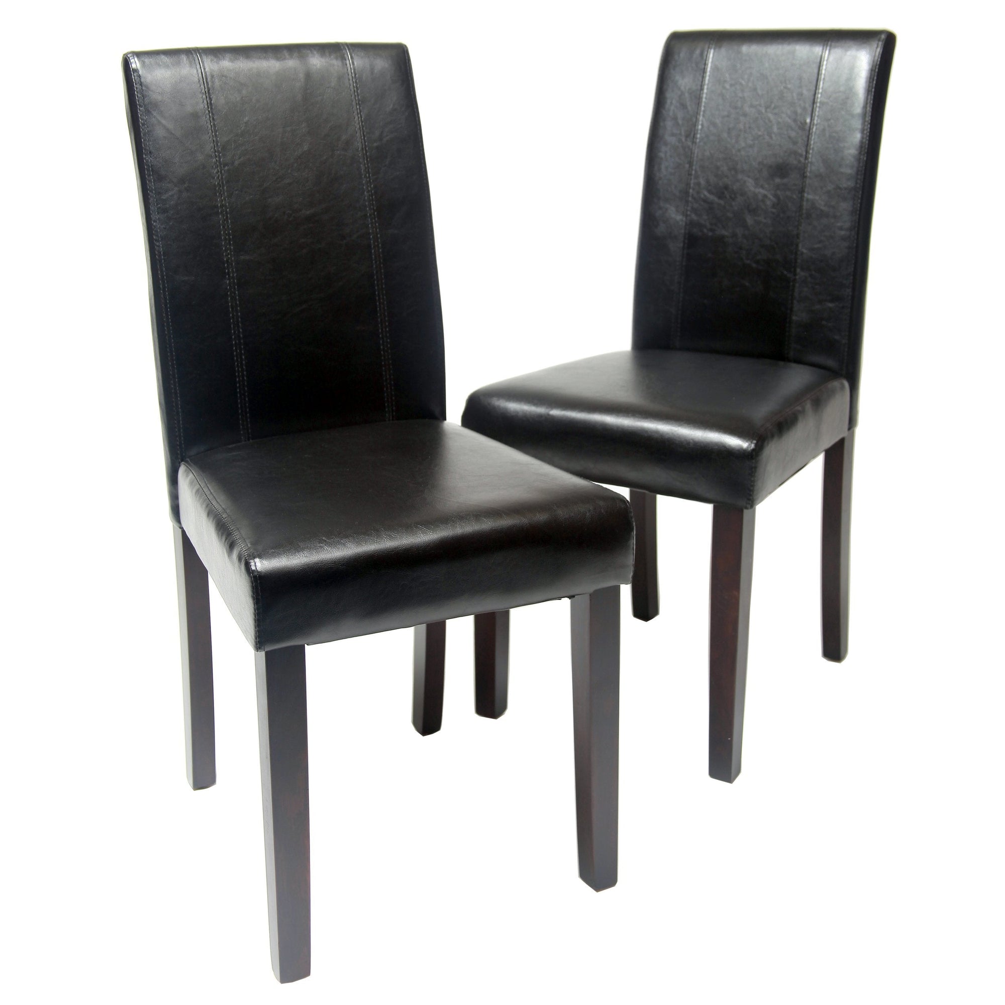 Leatherette Padded Parson Chair (Set of 2) - From Where - 