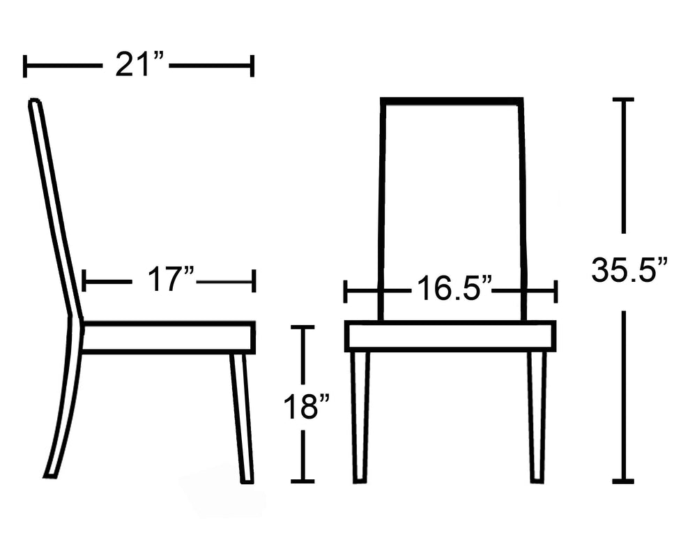 Leatherette Padded Parson Chair (Set of 2) - From Where - 