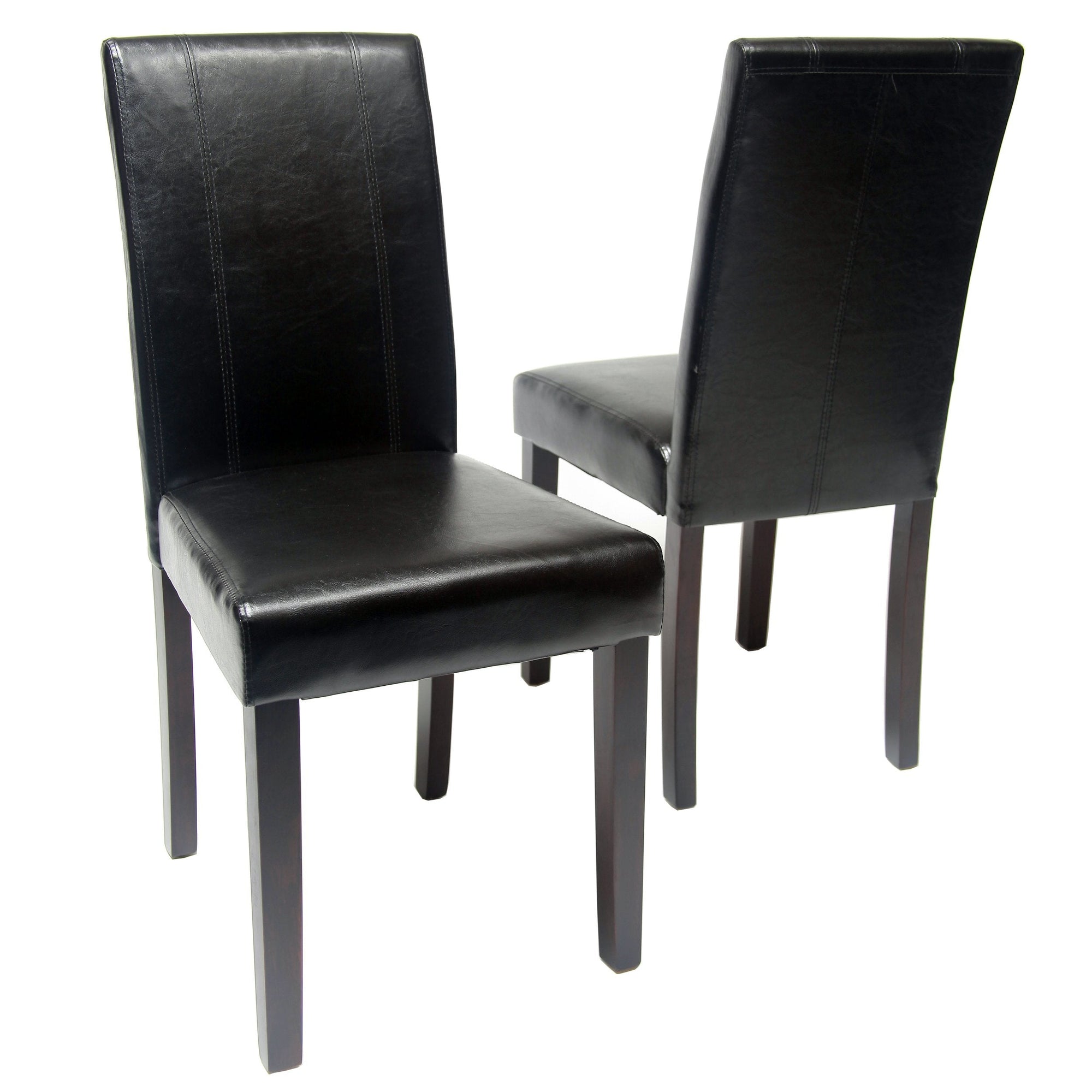 Leatherette Padded Parson Chair (Set of 2) - From Where - 
