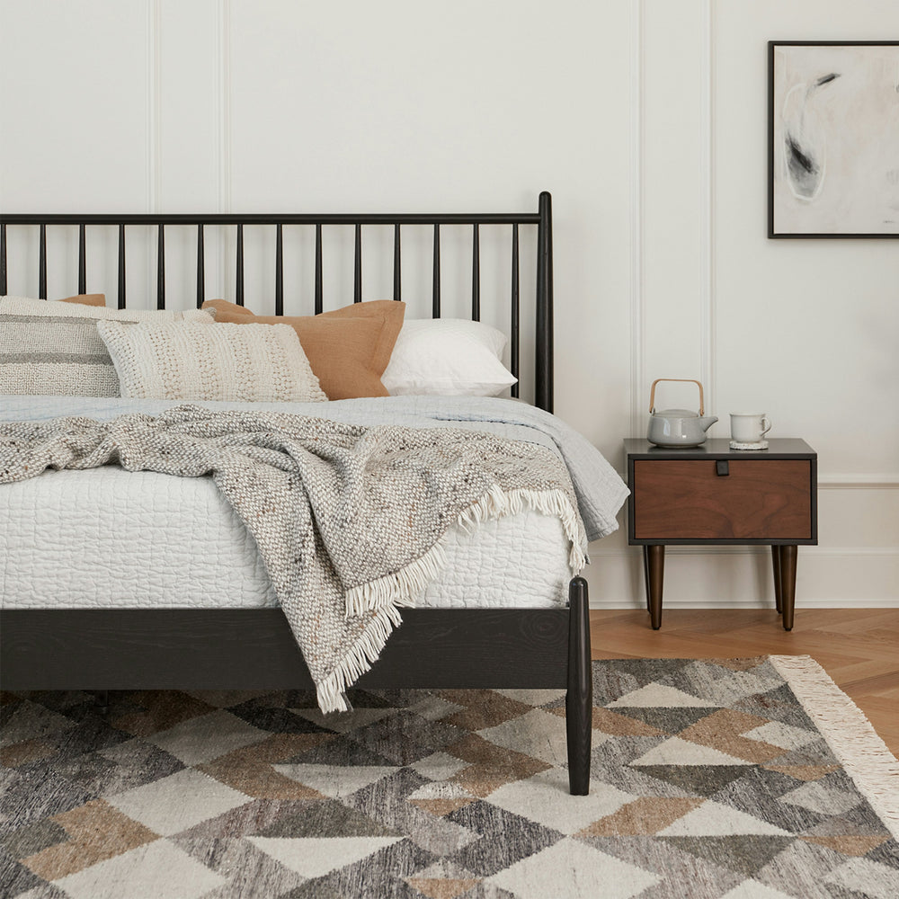 Lenia King Bed Black Ash - From Where - 