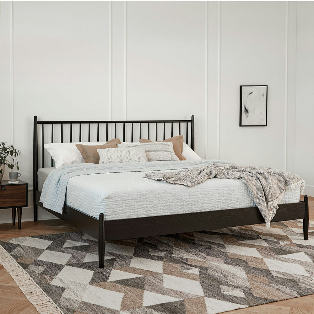 Lenia King Bed Black Ash - From Where - 