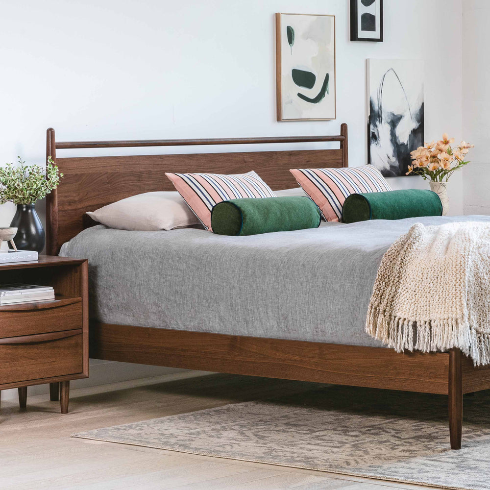 Lenia King Panel Bed Walnut - From Where - 